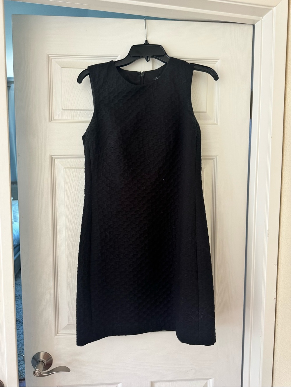 Theory Black Textured Sleeveless Mini Dress